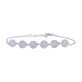 0.52ct 14k White Gold Diamond Pave Circle Bracelet
